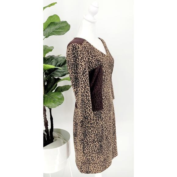 Antonio Melani Womens Leopard Print Lined Sparkle Knee Length Sheath Dress Sz 6 - Picture 3 of 9